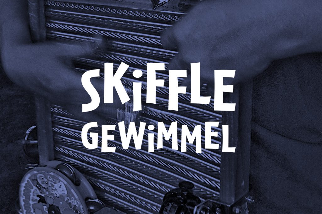 Skiffle Gewimmel auf einem Waschbrett